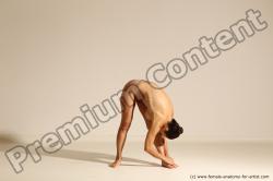 Nude Gymnastic poses Woman White Moving poses Slim medium blond Dynamic poses Pinup